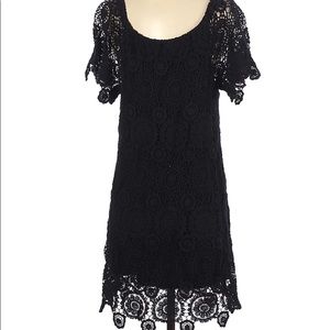Nightcap Black Embroidery overlay dress